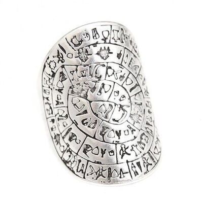 Jeroglífico de anillo de plata