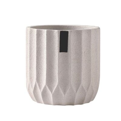 Cache pot white sanded x12.5 H 13cm