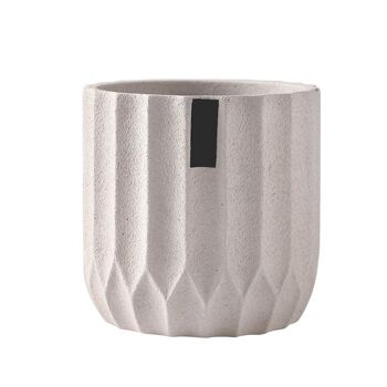 Cache pot blanc sabléx14.5 H 15cm