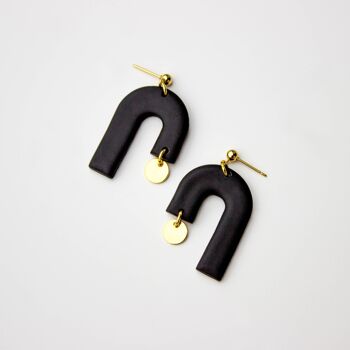 Black & Gold Unique Statement  Earrings, "AURORA" 2
