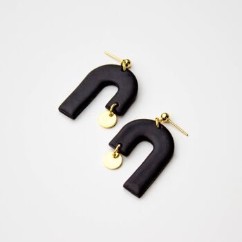 Black & Gold Unique Statement  Earrings, "AURORA" 4