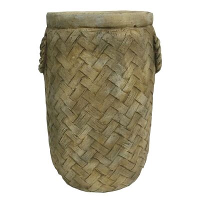Vase aus Korbgeflecht aus Zementimitat x 17 cm, H 24 cm