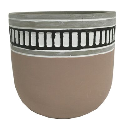 Cache pot in cemento colore rosex14 H13cm
