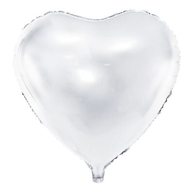 Ballon coeur blanc 45 cm 1pièce