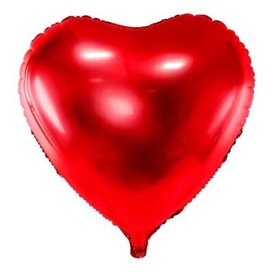 Shiny red heart-shaped balloon H45cm