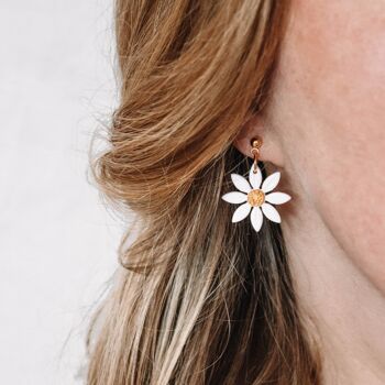 Daisy Flower Earrings, Polymer Clay Earrings, "DAISY" 4