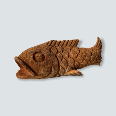 Escultura de pez tallada a mano de Mozambique - S (02)