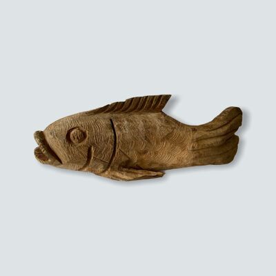 Escultura de pez tallada a mano de Mozambique - S (03)