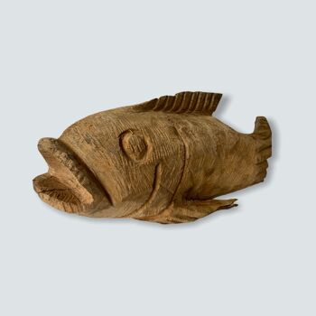 Sculpture de poisson sculptée à la main au Mozambique - S (03) 2