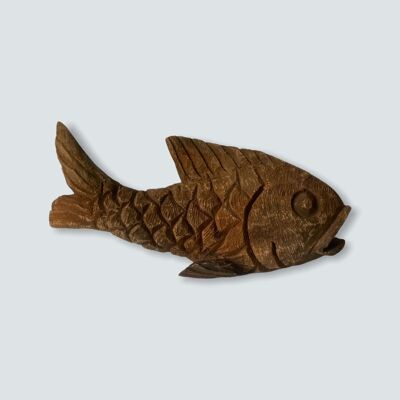Escultura de pez tallada a mano de Mozambique - S (04)