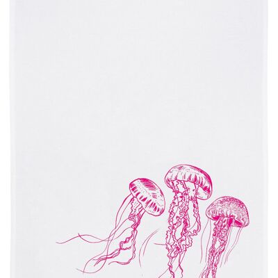 Strofinaccio bianco, meduse rosa