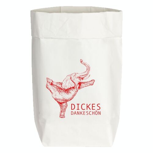 Paperbags Small weiss, DICKES DANKESCHÖN, rot