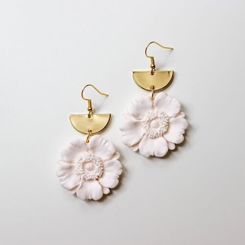 Large Statement Flower Polymer Clay Earrings, "FIORELLA"