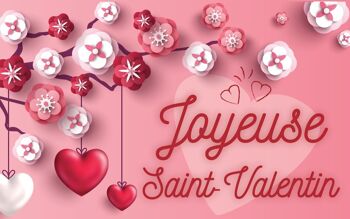 Carte message avec enveloppe " JOYEUSE SAINT VALENTIN"