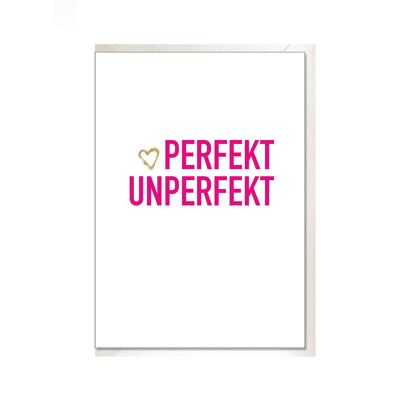 Tarjeta plegada en posición vertical, PERFECTO IMPERFECTO
