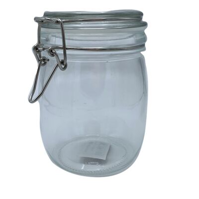 Jar with mechanical opening lid H14.5XÃ¸9 cm capacity 750 ml