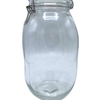 Jar with mechanical opening lid H26.5xÃ¸10 cm capacity 3000 ml
