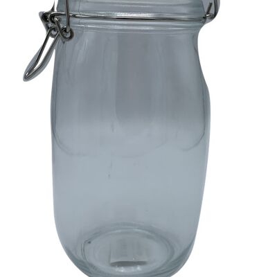 Jar with mechanical opening lid H21x8 cm capacity 1500 ml