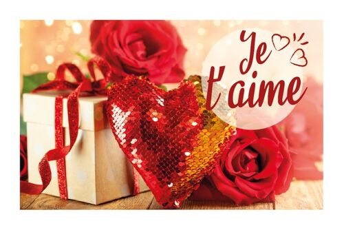 Carte message avec enveloppe " JE T'AIME"