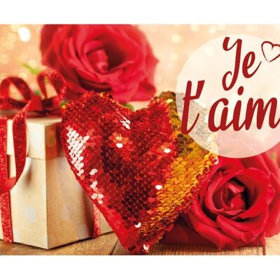 Carte message avec enveloppe " JE T'AIME"