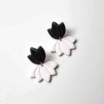 Lotus Flower Modern Unique Statement Earrings, "JAYLA" 1