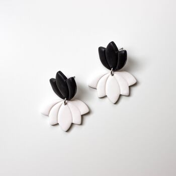 Lotus Flower Modern Unique Statement Earrings, "JAYLA" 2