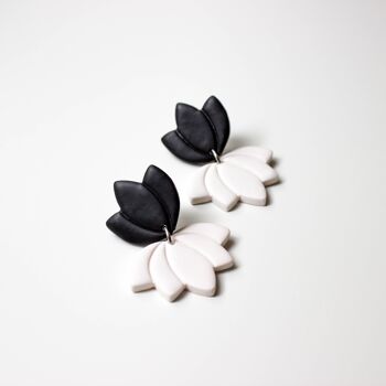 Lotus Flower Modern Unique Statement Earrings, "JAYLA" 4