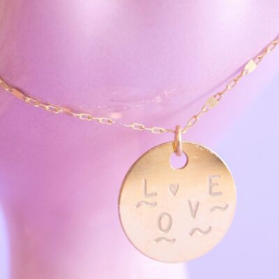 Medal necklace BIG LOVE - NEW