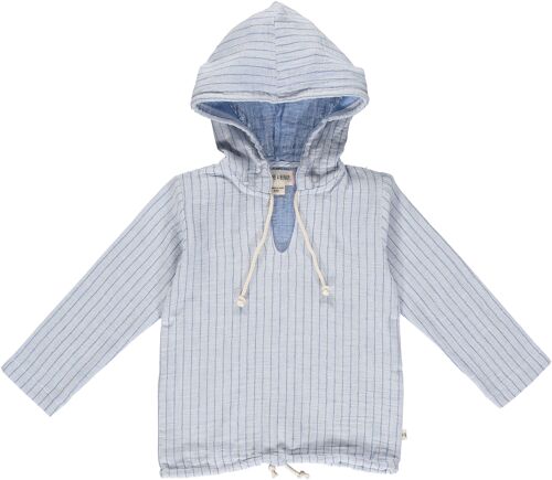 ST.IVES Gauze hooded top Blue