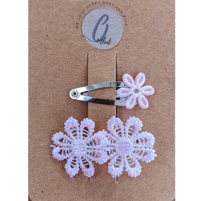 Pasador bebé 2 piezas Broderie blush