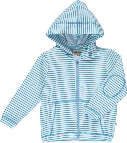PADSTOW Towelling hooded top Blue/white stripe kids