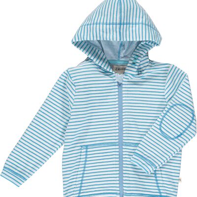 PADSTOW Top in spugna con cappuccio Riga blu/bianca kids