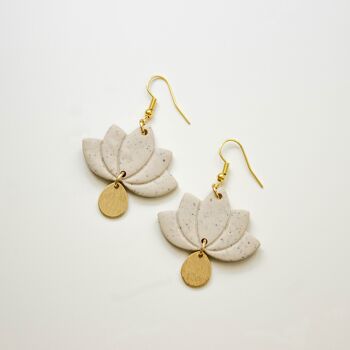 Lotus Flower Polymer Clay Earrings, "LOTUS" 3
