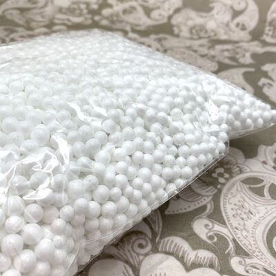 Polystyrene balls with sequins 6-8mm bag of 80g