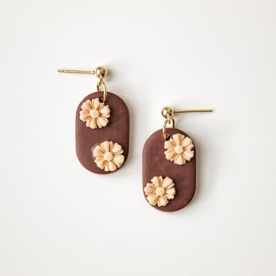 Cute Dainty Floral Polymer Clay Earrings, "MINA"