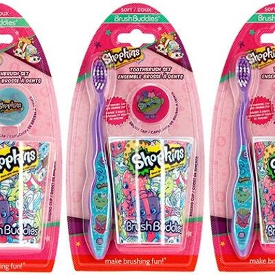 Brush Buddies Shopkins Juego de regalo de cepillo de dientes