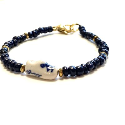 Armband Delfter Blauer Keramik-Holzschuh