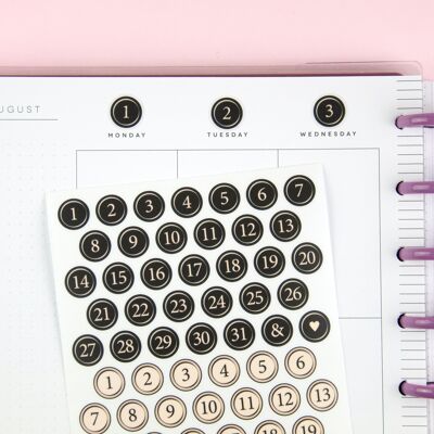 Feuille d'autocollants Numéros clés de machine à écrire