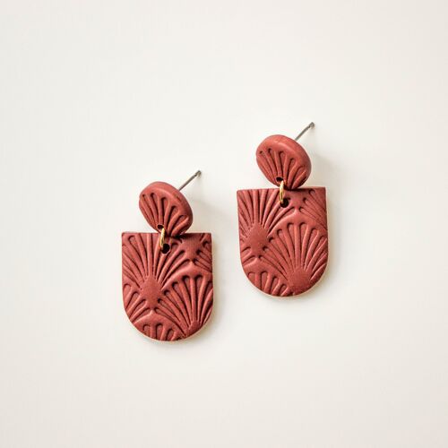 Minimalist Textured Polymer Clay Earrings, "NALA"