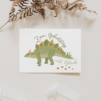 Carte Postale Dino - Anniversaire Dinosaure Stegosaurus 4