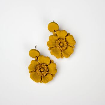 Statement Flower Polymer Clay Earrings, "POPPY" 2