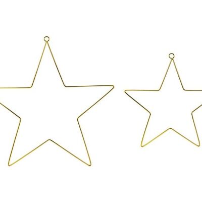 Metal star gold color bag of 2 pieces