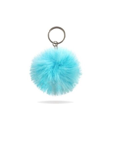 Baby Blue PomPom Keychain