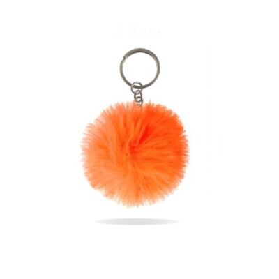 Sunset Orange PomPom Keychain