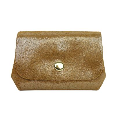 Split leather coin purse PMD2603D Light Camel