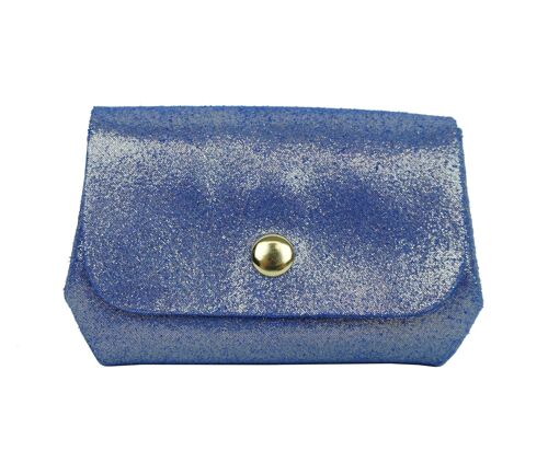 Porte-monnaie en croûte de cuir PMD2603D Bleu
