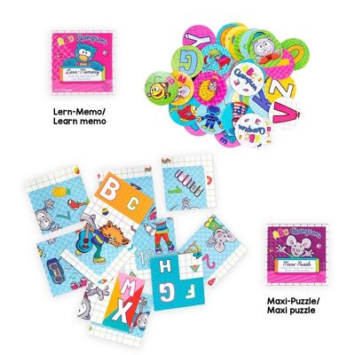 Mini caja de juegos educativos ABC CHAMPIONS, 6 surtidos