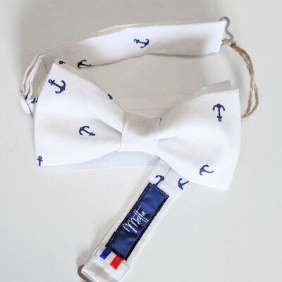 The elegant - White Anchors bow tie