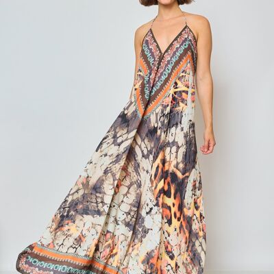 Langes Kleid mit offenem Rücken – 5370