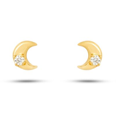 Boucles d'Oreilles Lune Diamant